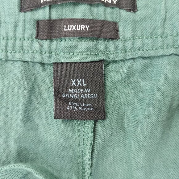 Marc Anthony Mens Linen Shorts Size XXL Green Lightweight Breathable Summer - Picture 5 of 9